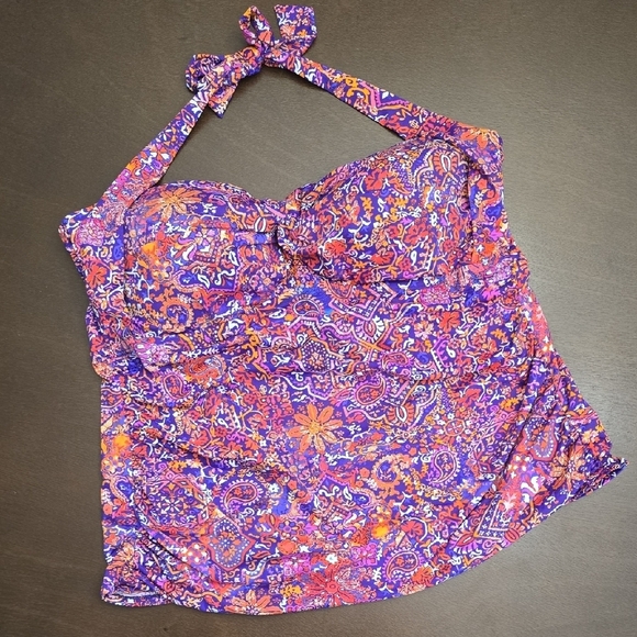 Lauren Ralph Lauren Other - LAUREN Ralph Lauren Women's 22 Purple Pink Orange Paisley Tankini Top Swimsuit